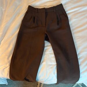 Aritzia effortless trouser in chocolate brown